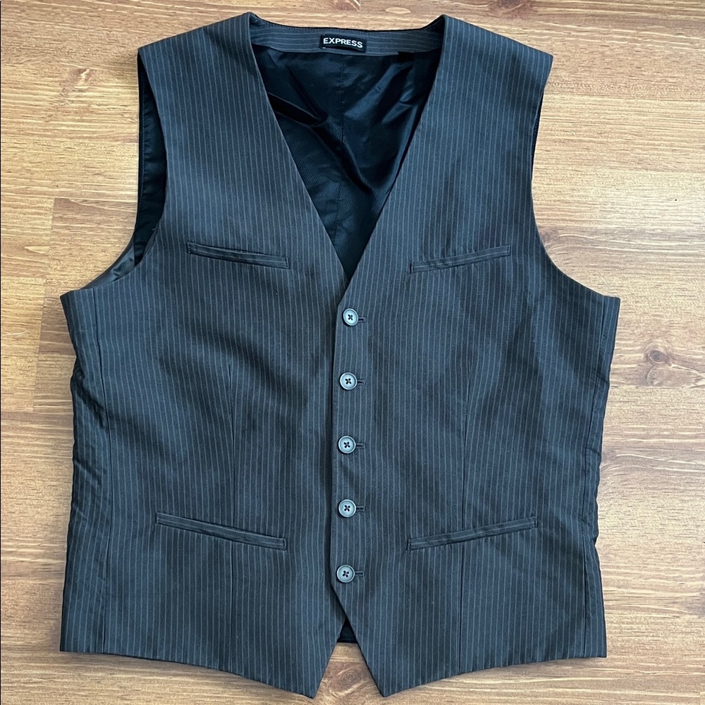 Express Women’s Charcoal Pinstripe Vest, S